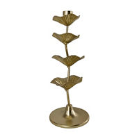 Lotus Taper Candle Stick, Iron, 10 in