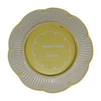 Yellow Flower-shaped Ceramic Photo Frame, 4 in x 4 in Photo