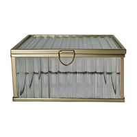 Extra Small Transparent Glass Trinket Box, 4 in