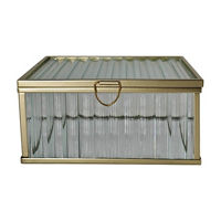 Medium Transparent Glass Trinket Box, 6 in x