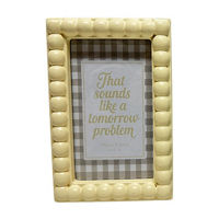 Yellow Beaded Photo Frame, 3 in x 5 in