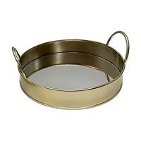 Metal Trinket Tray with Mirrored Bottom, Small