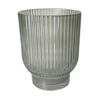Iridescent Blue Glass Votive Candle Holder,4.9 in