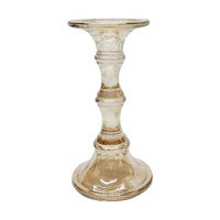Glass Pillar Candle Holder, 9.25 in