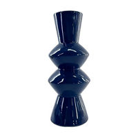 Blue Ceramic Vase, 11.7 in