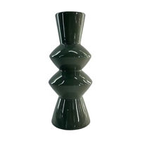 Green Ceramic Vase, 11.7 in