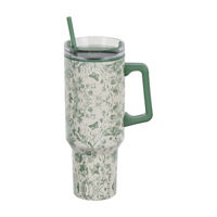 Holly Williams Green Floral Tumbler