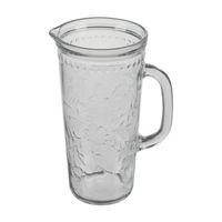 Holly Williams Clear Tapered Floral Embossed Glass Pitcher
