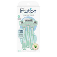 Schick Intuition Sensitive Care Disposable 4 Blade Razors with Aloe, 3ct