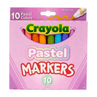 Crayola Broad Line Pastel Markers, 10 ct