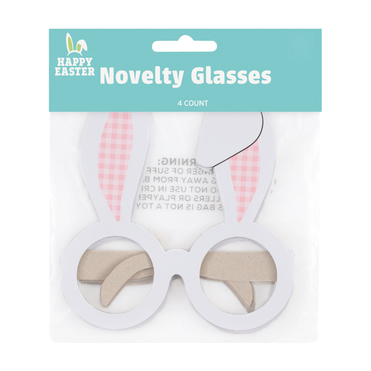 Happy Easter Bunny Ear Novelty Glasses, 4 ct
