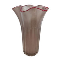 Purple Vase with Wavy Edge, 10 in