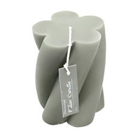 Unscented Swirl Pillar Candle, 4 in, Green