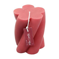 Unscented Swirl Pillar Candle, 4 in, Red