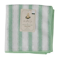 Holly Williams Green Striped Dish Cloths, 12x12 in,