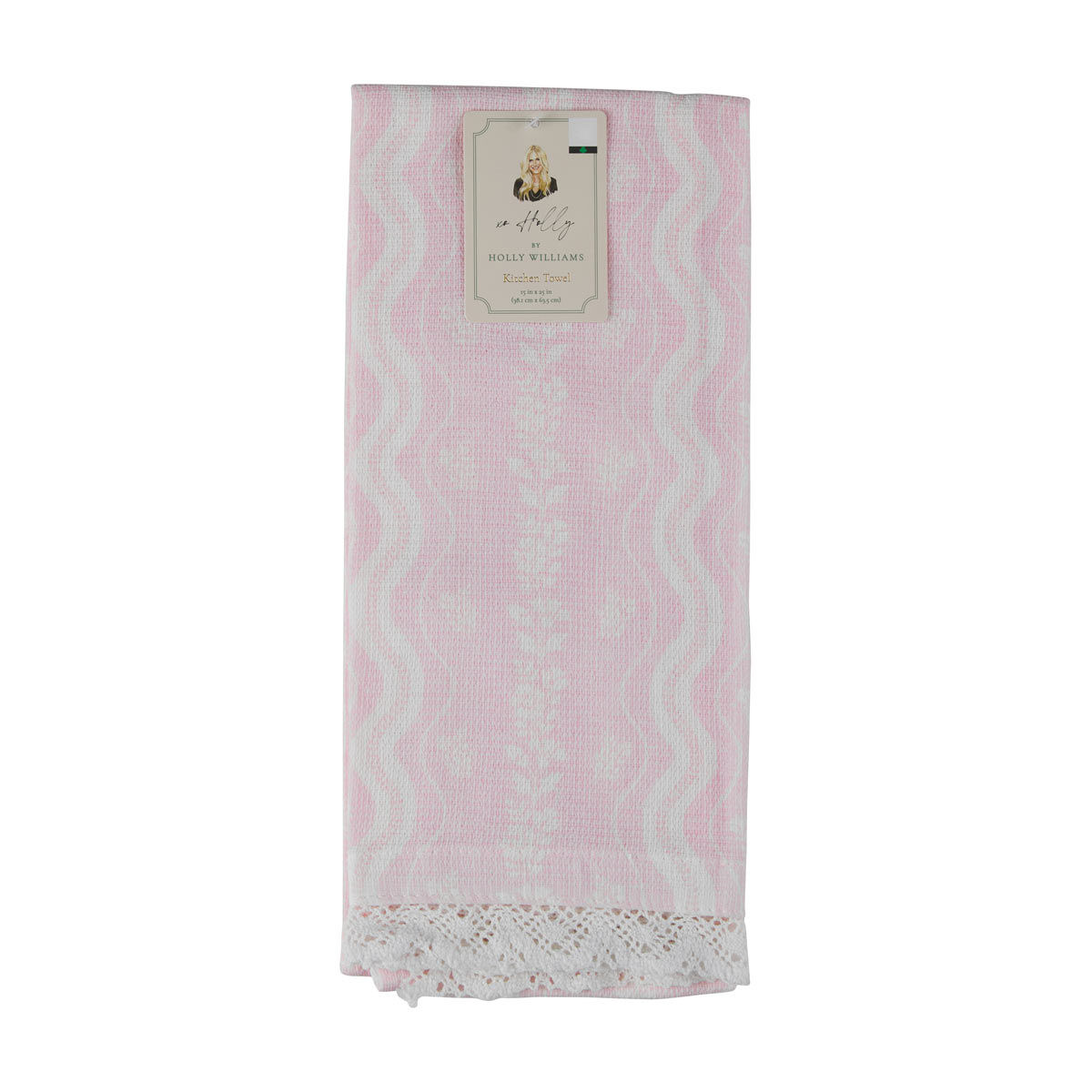 Holly Williams Pink Trim Kitchen Towel