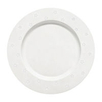 White Star-Printed Metal Charger