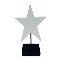 Wooden Tabletop Star with Stand, White