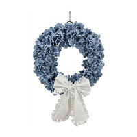 Summer Hydrangea Fabric Wreath, 18 in