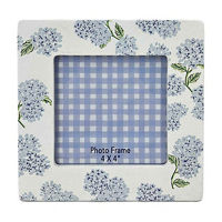 Blue Flower Wooden Picture Frame, 4 in x