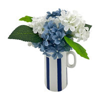 Premade Hydrangea Ceramic Vase, 8 in