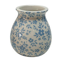 Light Blue Floral Ceramic Vase