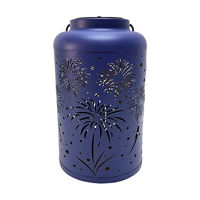 Fireworks Solar Lantern, 10.5 in, Blue