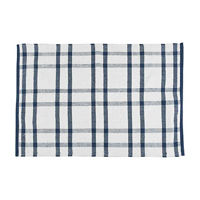 Blue Plaid Cotton Scatter Rug, 30 in x