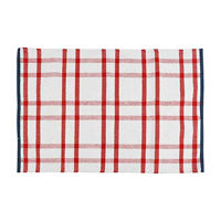 Red Plaid Cotton Scatter Rug, 30 in x