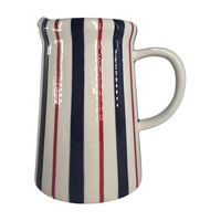 Patriotic Striped Mug-Shaped Flower Vase, 9 in