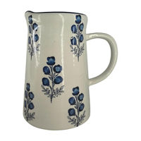 Flower Print Mug-Shaped Flower Vase, 9 in