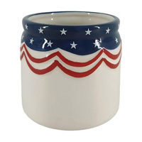 American-Themed Ceramic Jar, 3.5 in