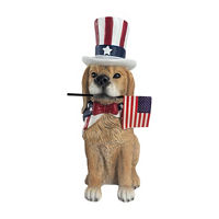 Patriotic Resin Dog Statue with Top Hat, 7.5