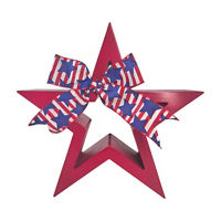 Red Star with American Flag Bow, 14 in
