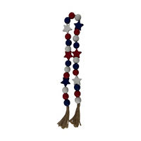 Patriotic Stars Wooden Garland, 3 ft