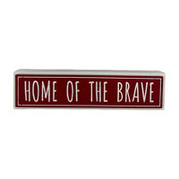 'Home of the Brave' Wooden Wall Sign, 8