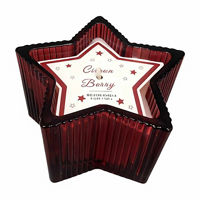 Citron Berry Scented Candle in Red Star-shaped Glass Jar, 4.5 oz