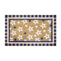 Patriotic Stars Coir Mat with PVC Back, 18 in x 30 in