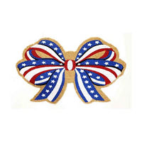 Patriotic Bow Coir Mat with PVC Back, 18