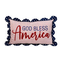 'God Bless America' Patriotic Decorative Pillow, 12 in