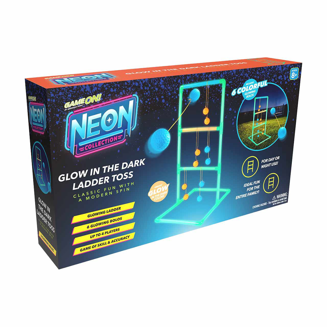Game On Neon Collection Glow in the Dark Ladder Toss Game