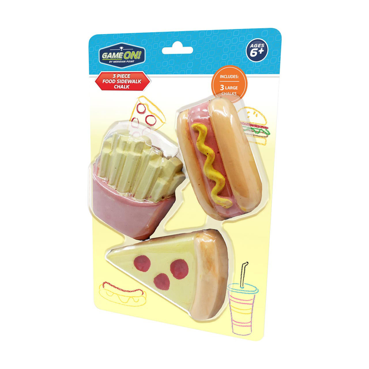 Game On Sweet Treat & Food Sidewalk Chalk, 6 pk