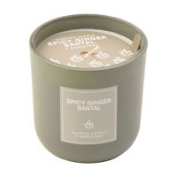 Smooth Santal Scented Candle in Green Glass Jar,