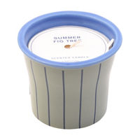 Santorini Fig Scented Candle in Striped Glass Jar,