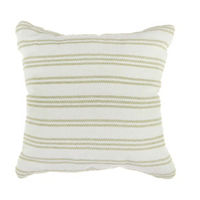 Green & White Striped Chenille Pillow, 20 in x 20 in