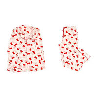 Galentine's Day Women's Heart Cherry Pajama Set, Medium