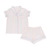 Women's Striped Notch Pajama Set, 2XL