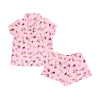 Summer Coffee Notch Pajama Set, 2XL