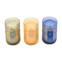 Textured Glass Scented Candle, 3 Assorted Scents