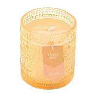 Tropical Mango Heat Textured Yellow Glass Candle, 10